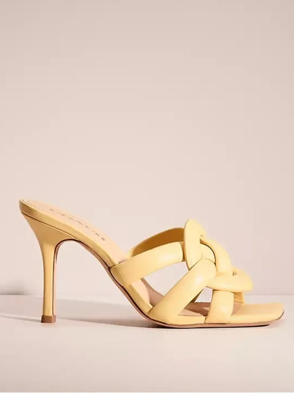 Coach Kellie Butter Yellow Leather Knotted Mule Heels Women’s Size 8.5